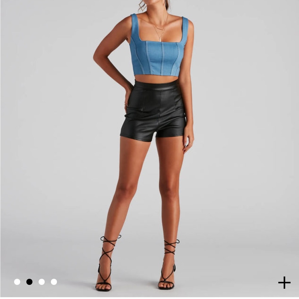 Windsor faux leather shorts